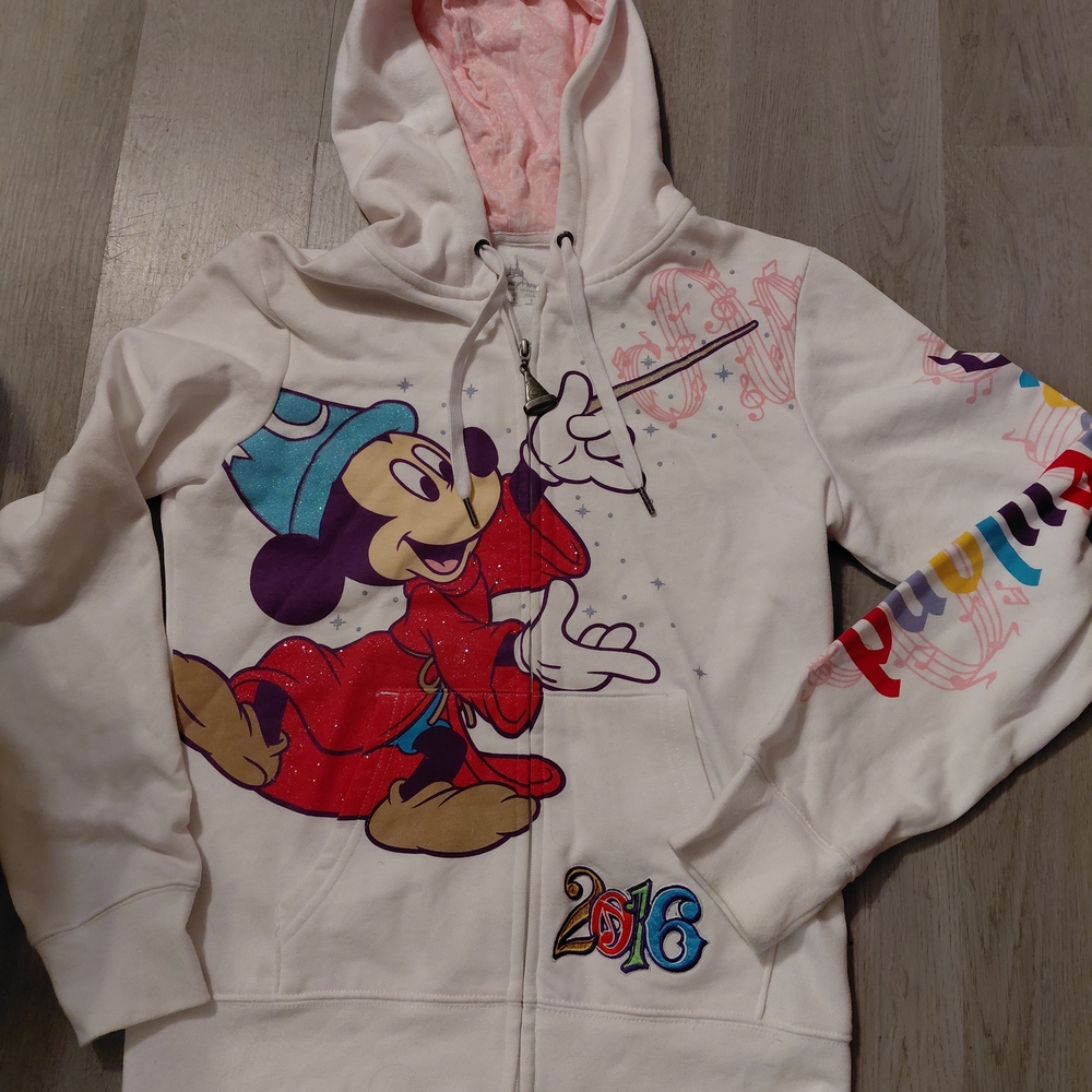 Disney Womans Mickey Mouse Zip Up Hoodie